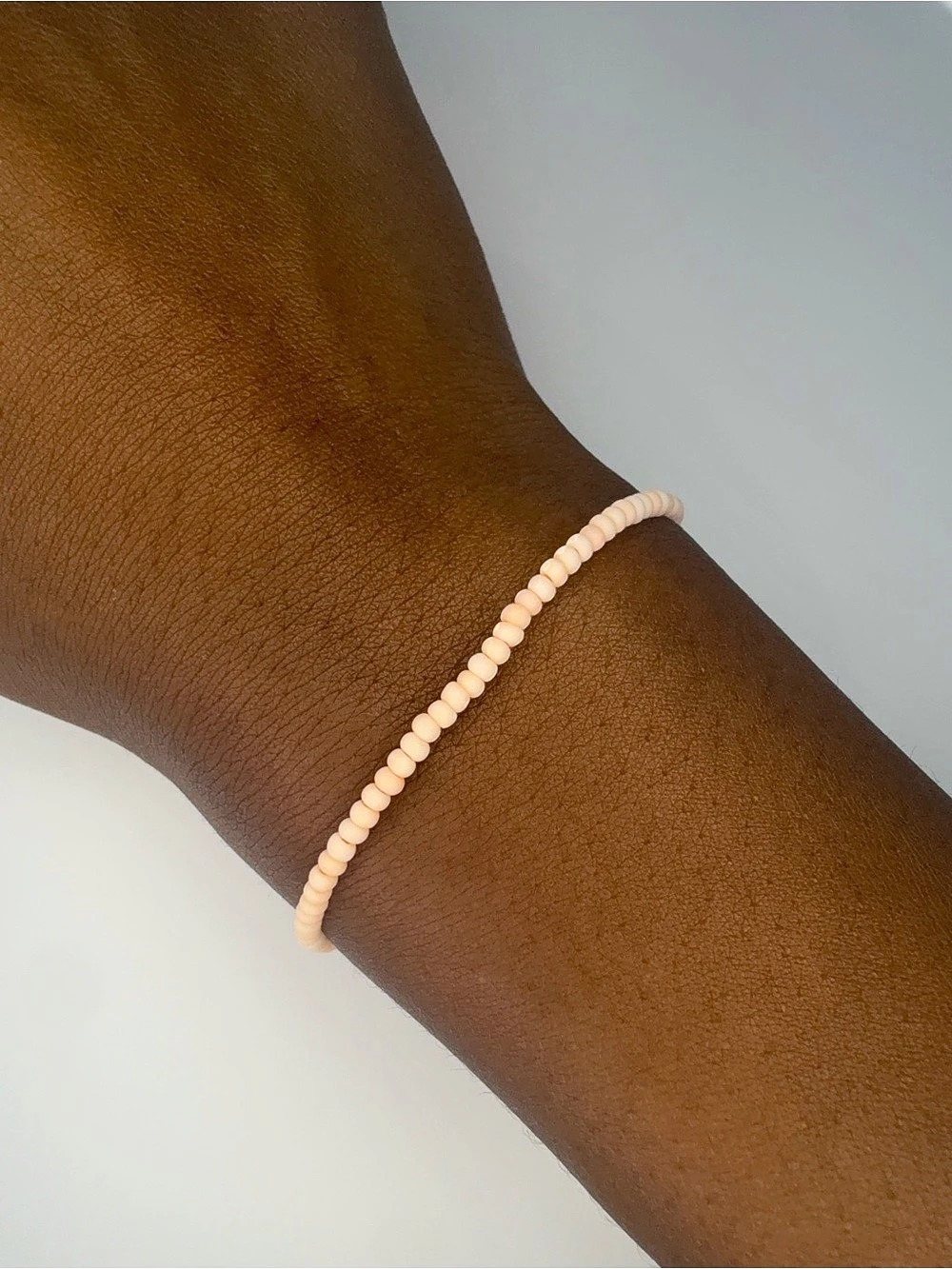 Peach Sorbet Handmade 2mm Beaded Stretch Bracelet